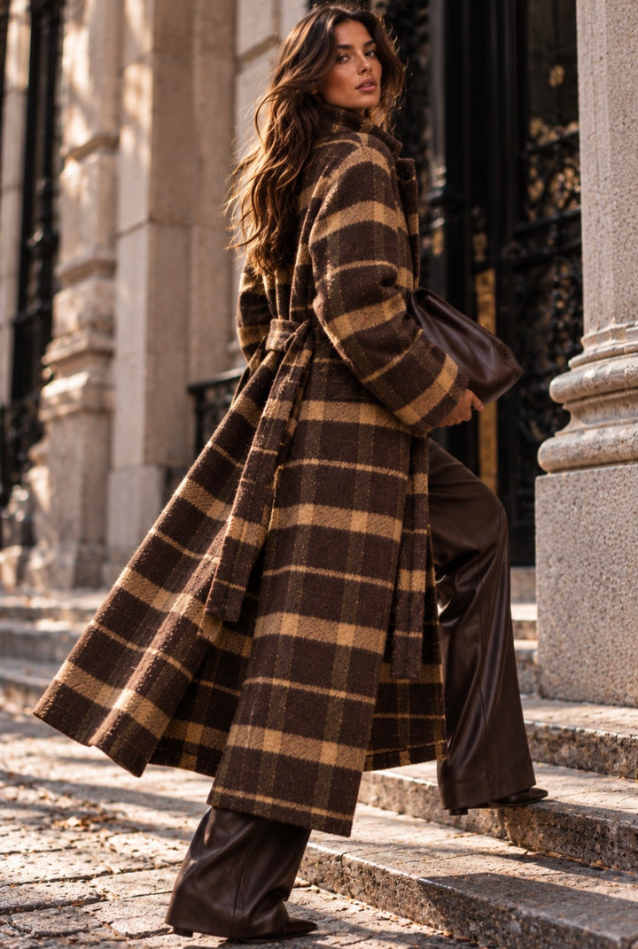 PLAID WOOL COAT
