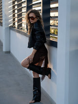 Lace Statement Dress - Chocolate