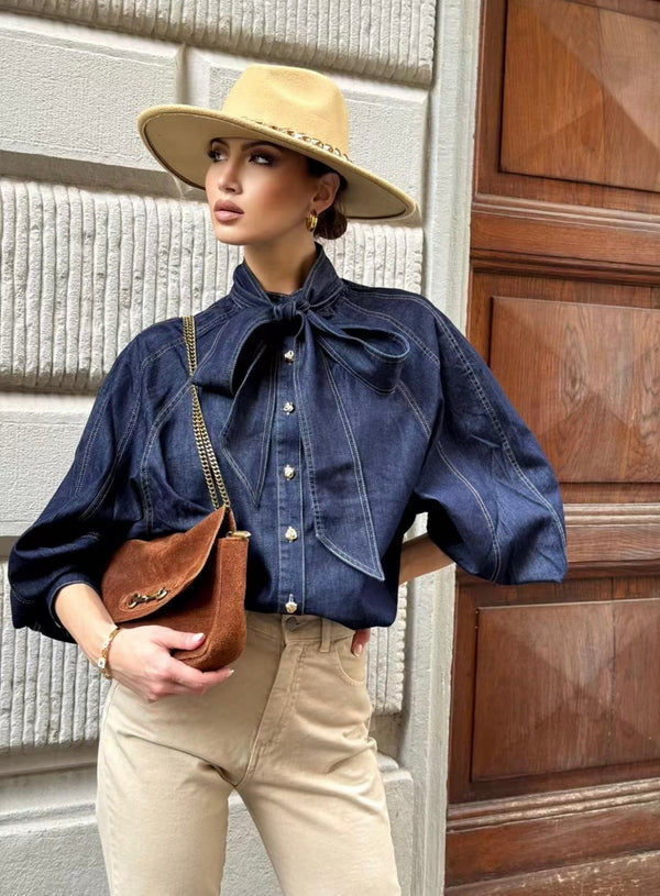 Denim Elegance Blouse