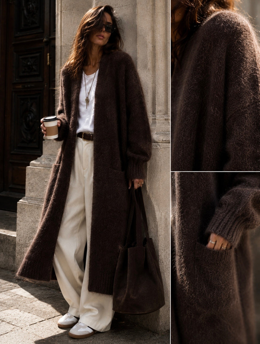 MIREVANE LONG CARDIGAN – CHOCOLATE