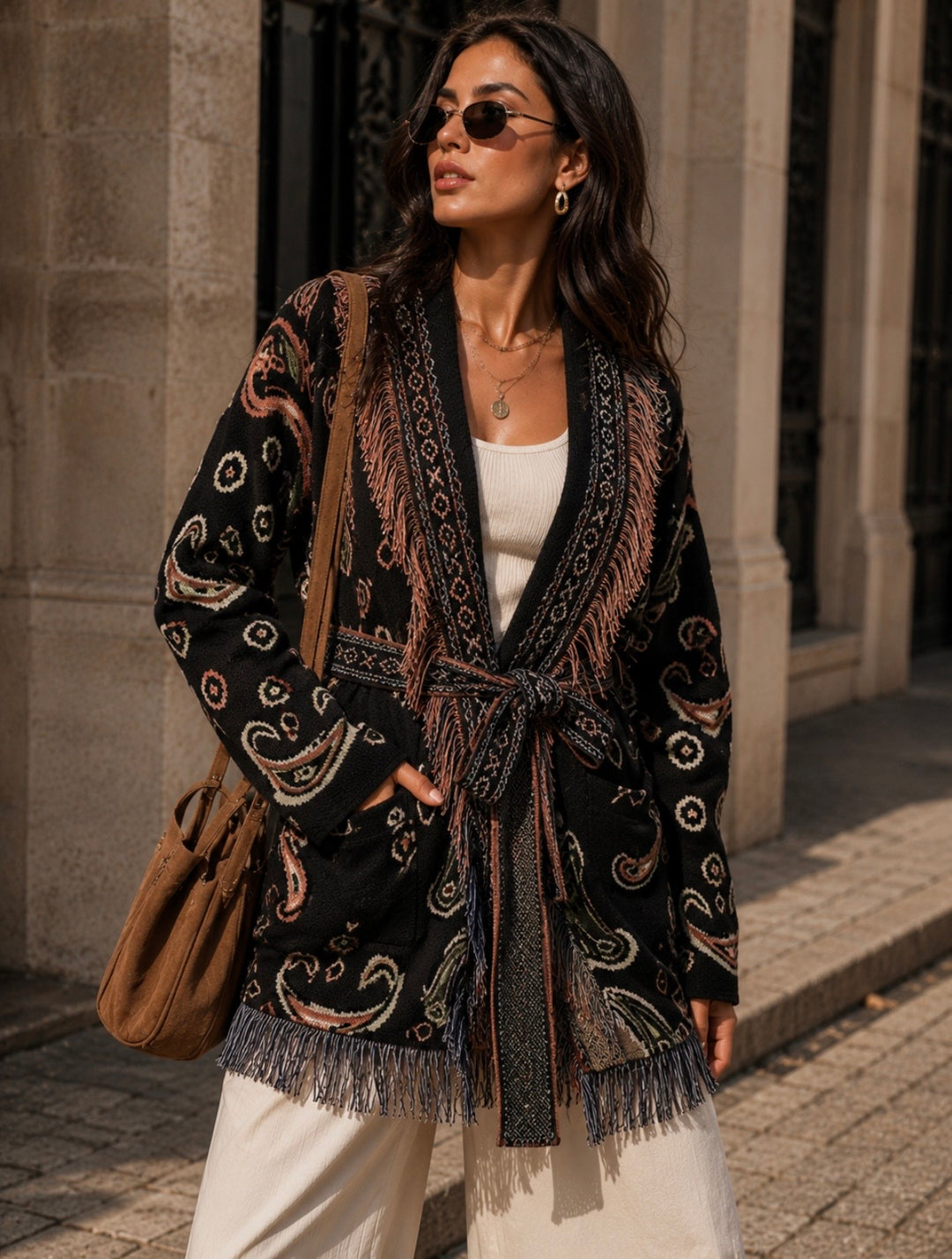 MAJE CARDIGAN – Noir Apricot