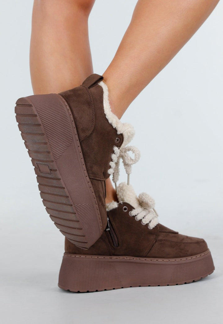 PLATFORM SNEAKER – BROWN