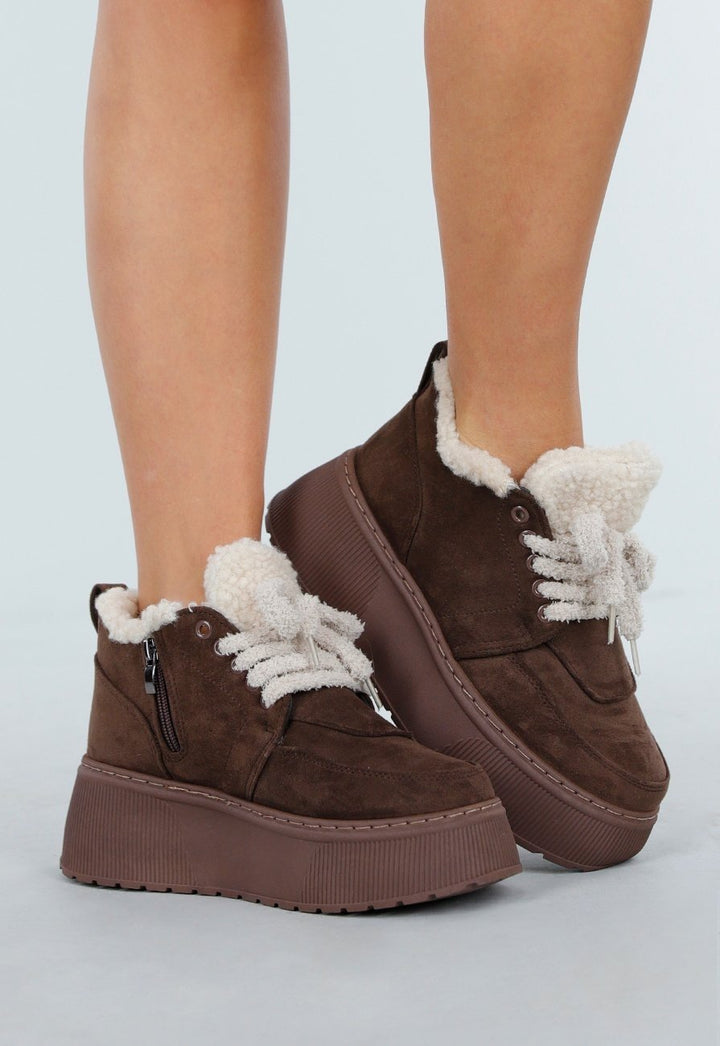 PLATFORM SNEAKER – BROWN