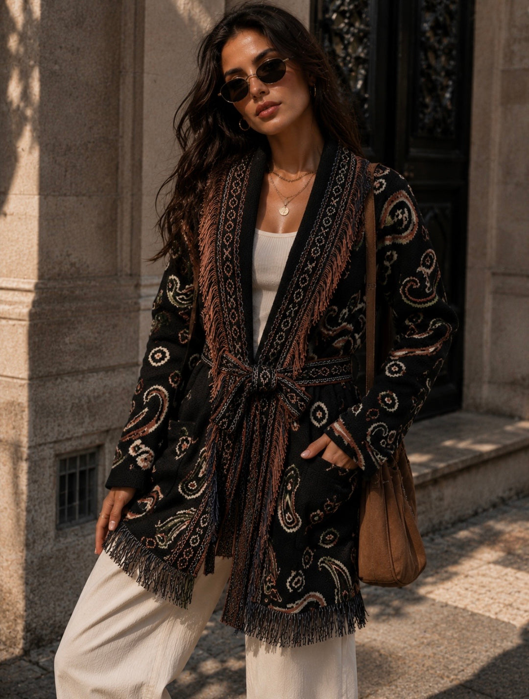 MAJE CARDIGAN – Noir Apricot