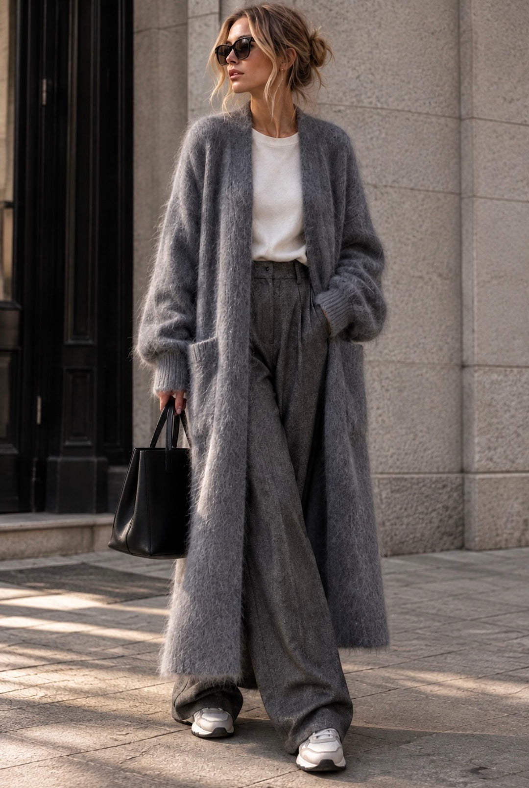 MOHAIR CARDIGAN – LIGHT ANTHRAZIT