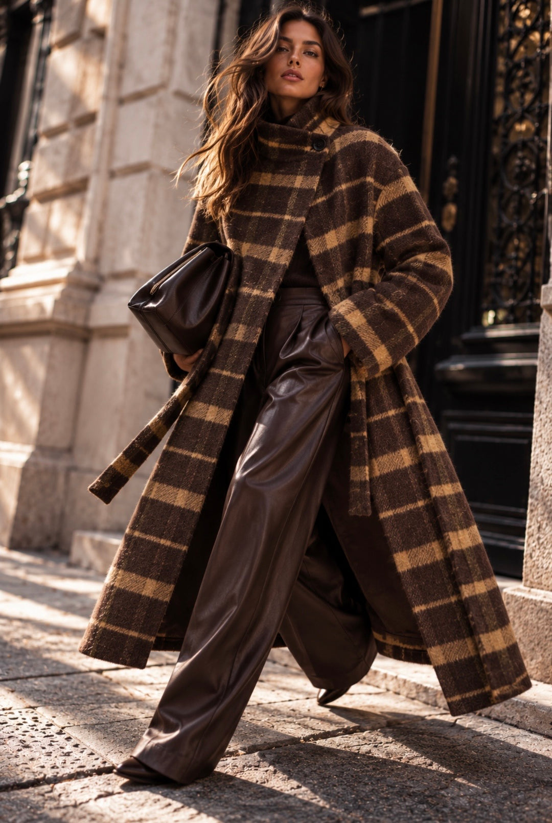 PLAID WOOL COAT