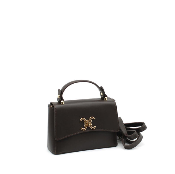 Leather Bag mit Signature-Emblem - Dunkelbraun
