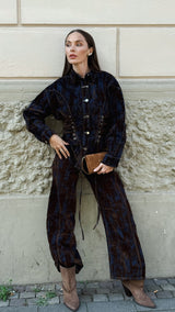 VELVET LACE-UP SET