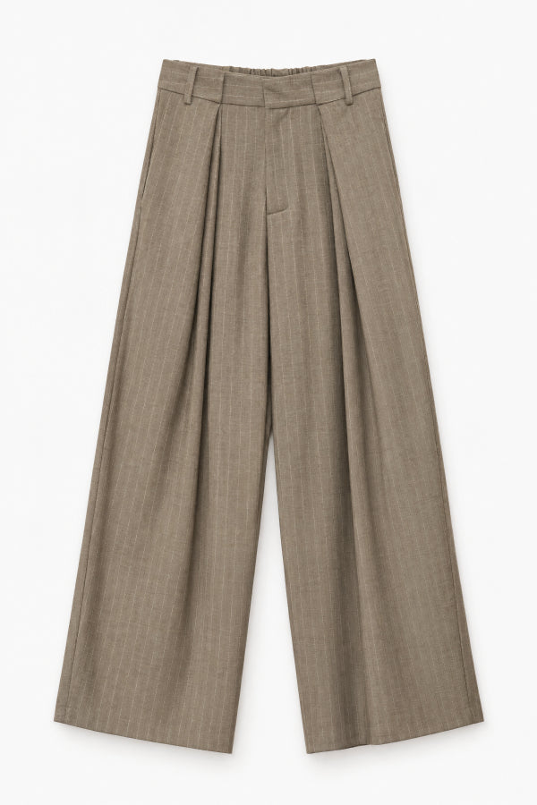 PINSTRIPE PANTS - TAUPE