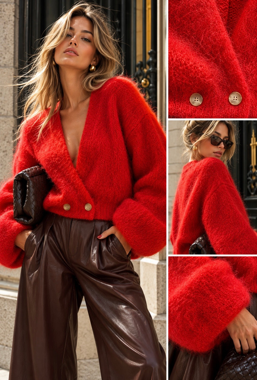 BALLOON MOHAIR CARDIGAN