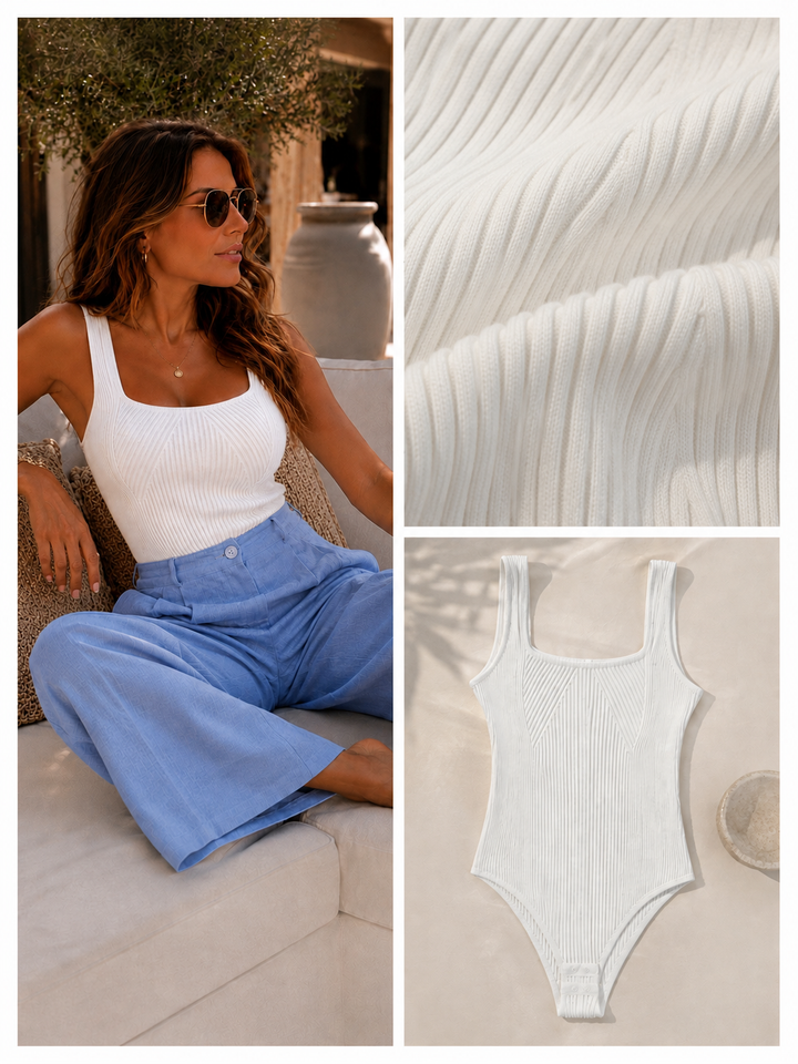 RIB BODY NELA - WHITE