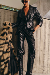 High Rise Leather Pants