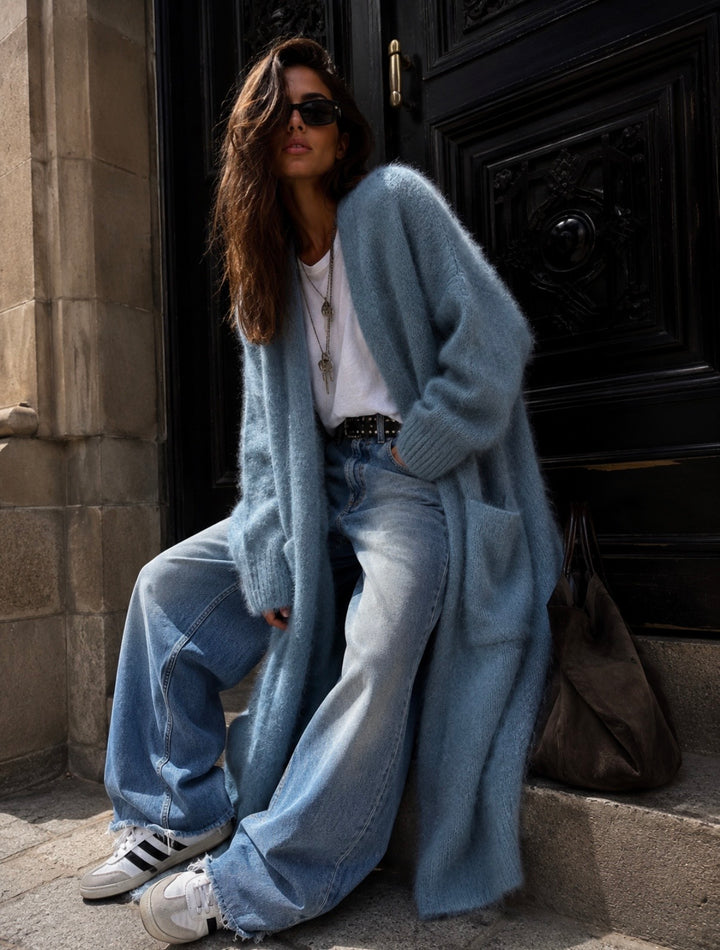 MIREVANE LONG CARDIGAN – LIGHT BLUE