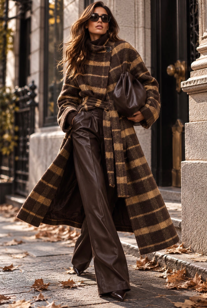 PLAID WOOL COAT