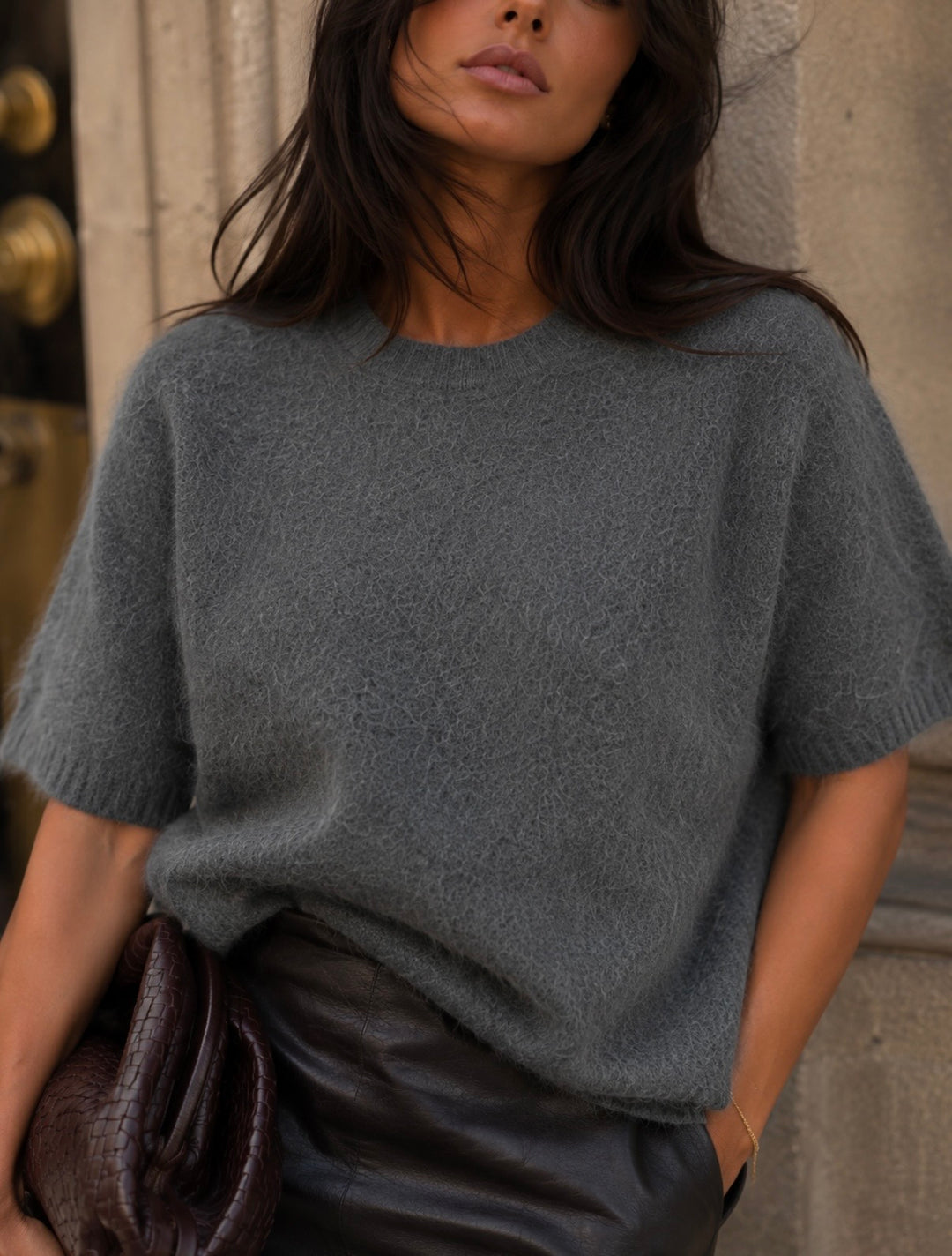 CASHMERE BLEND KNIT – ANTHRAZIT