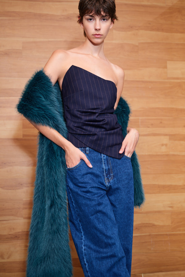 Pinstripe Bandeau-Top