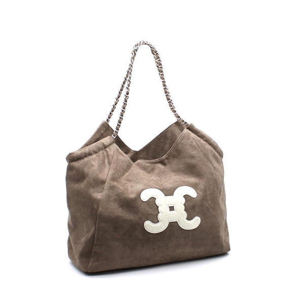 Iconic Suede Bag - Taupe