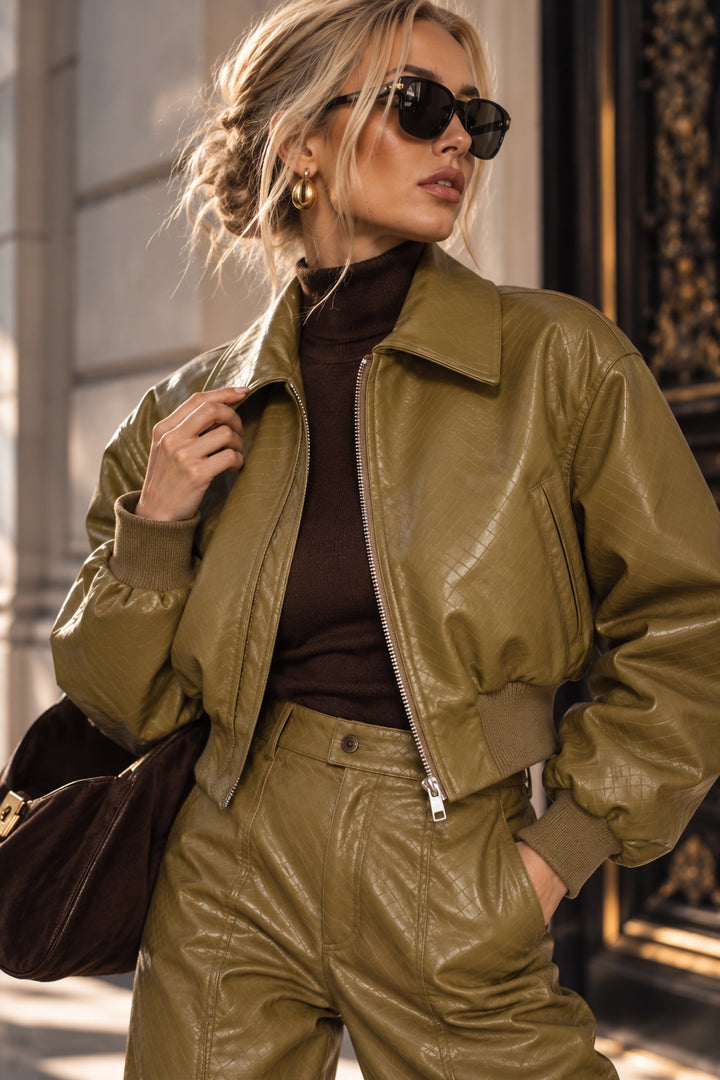 GIULIA BOMBERJACKE - OLIVE