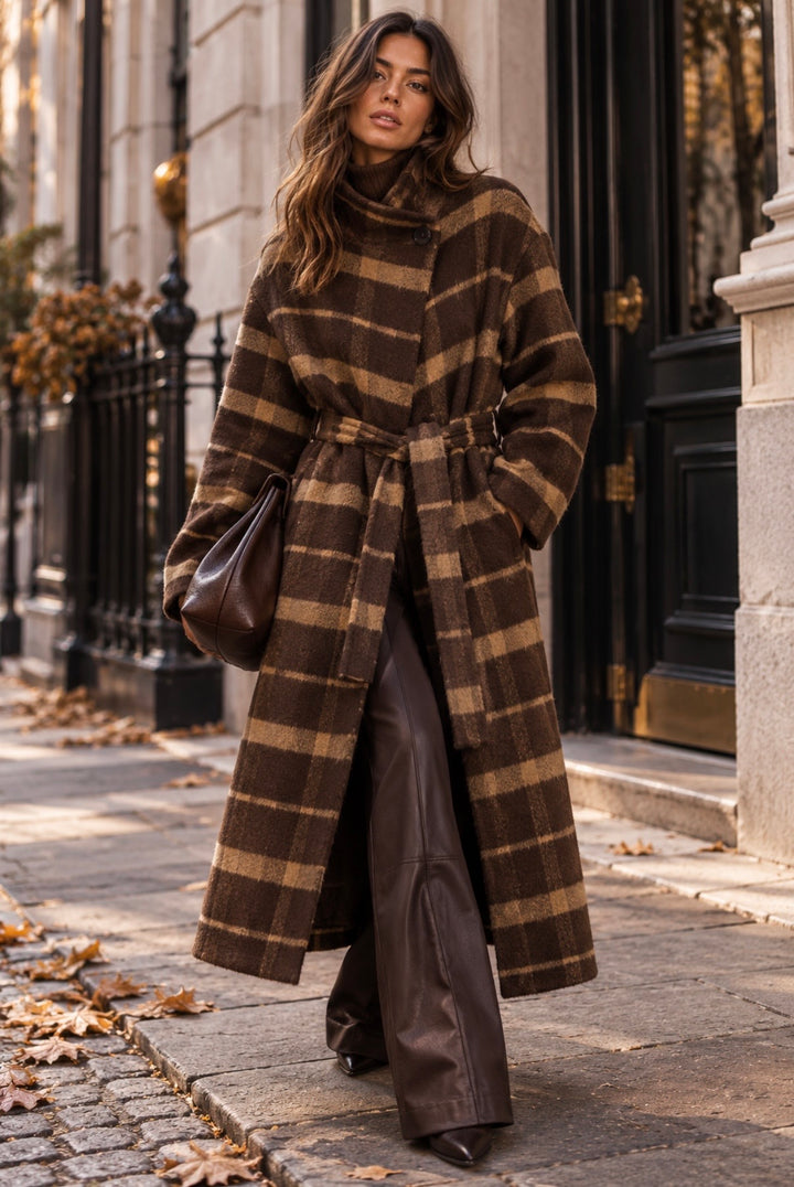 PLAID WOOL COAT