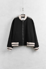 Contrast Trim Bomber Jacket