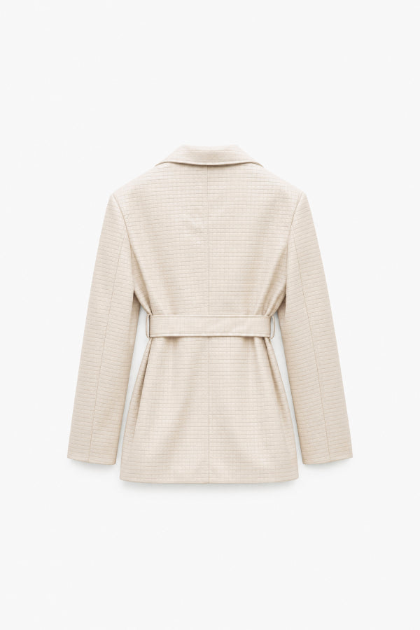 CROCO BLAZER - CREAM