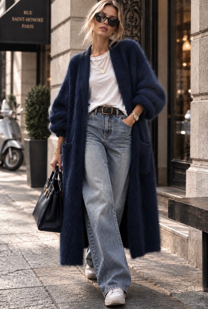 PARIS MOHAIR CARDIGAN – NAVY