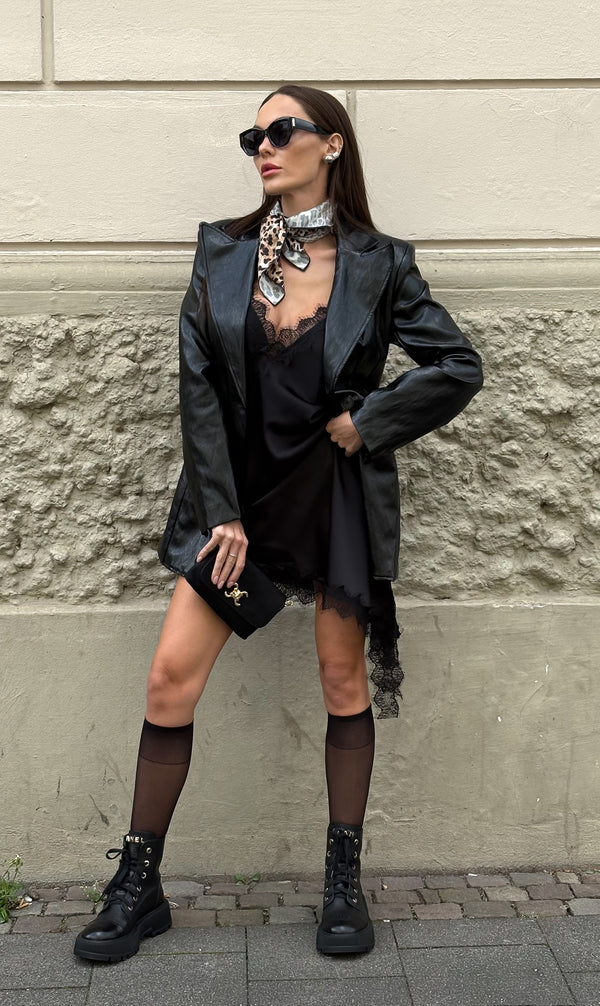 Lace Statement Dress - Black