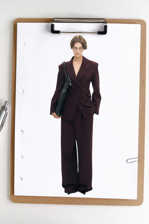 Corset Back Blazer – Deep Burgundy