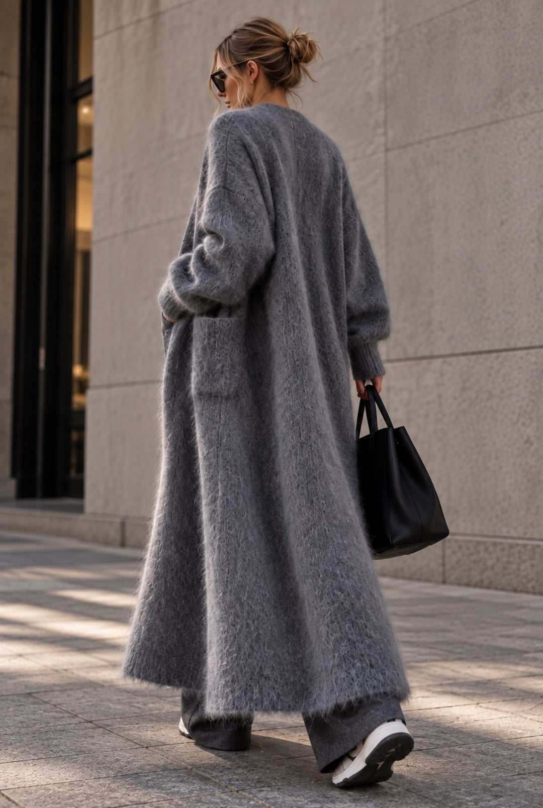 MOHAIR CARDIGAN – LIGHT ANTHRAZIT