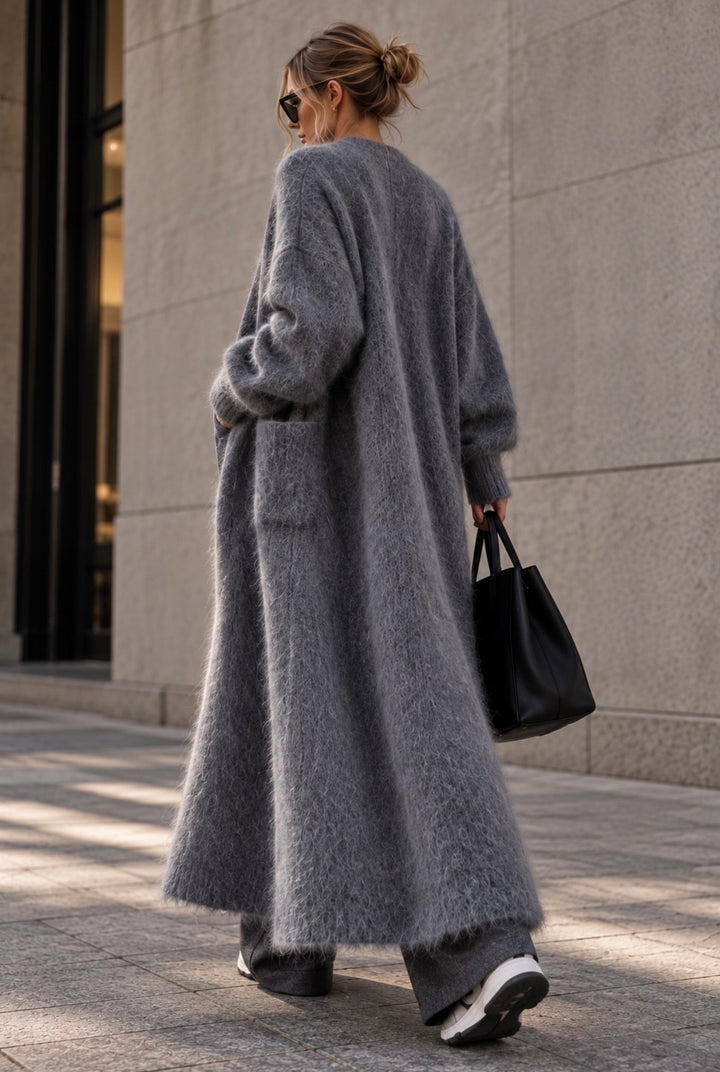 MOHAIR CARDIGAN – LIGHT ANTHRAZIT