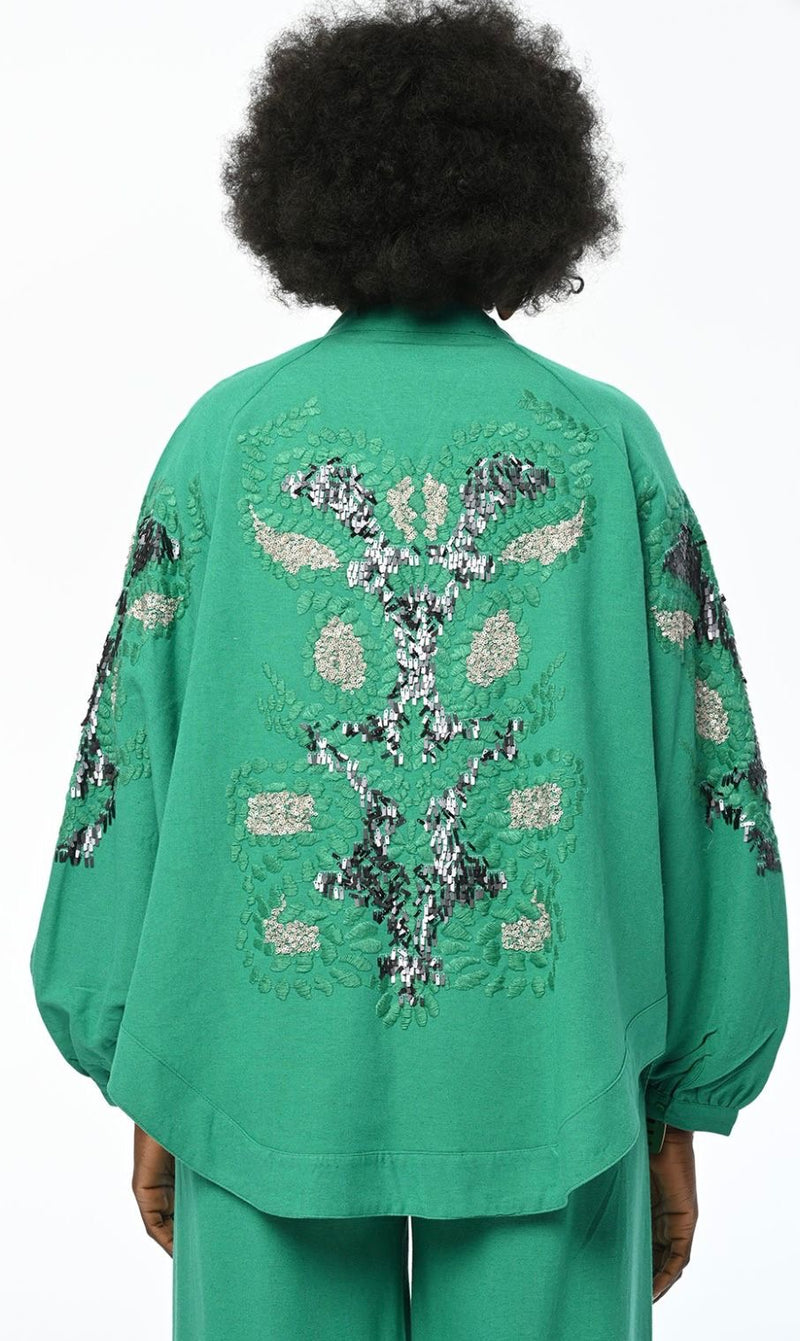 Emerald Éclat Kimono