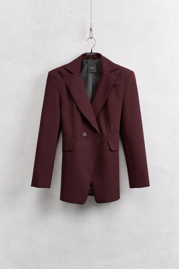 Corset Blazer Set – Deep Burgundy