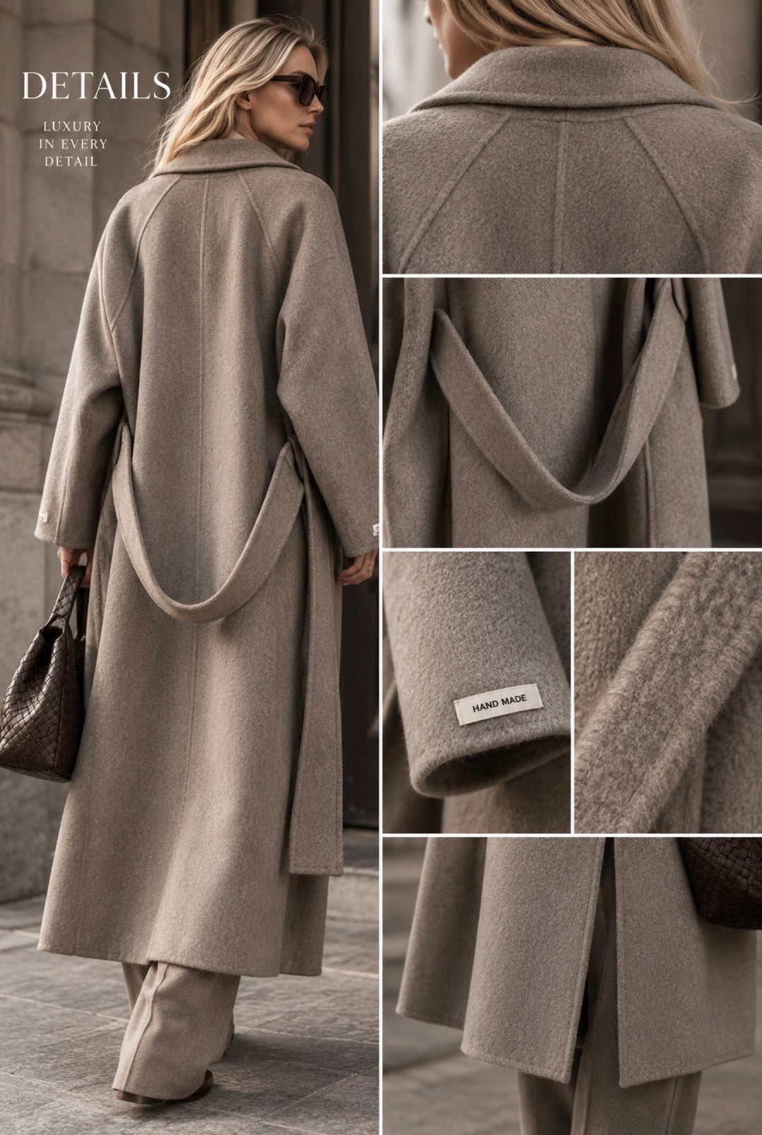 CASHMERE MANTEL - TAUPE