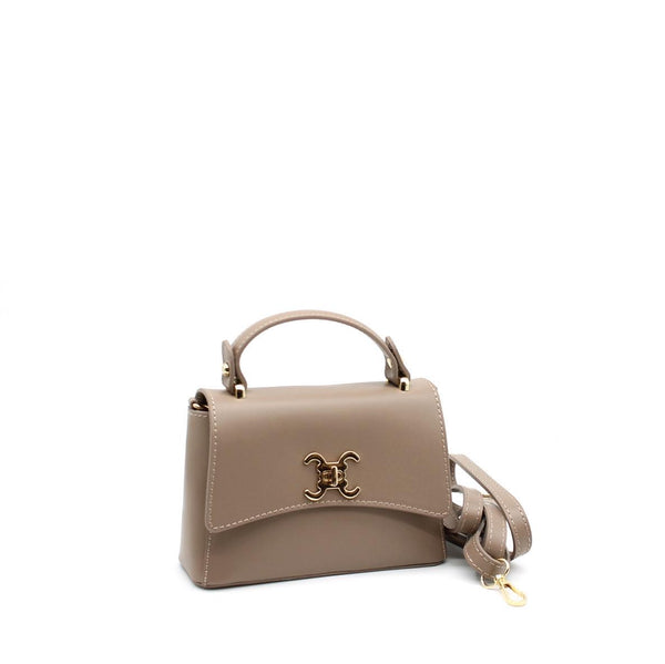 Leather Bag mit Signature-Emblem - Taupe