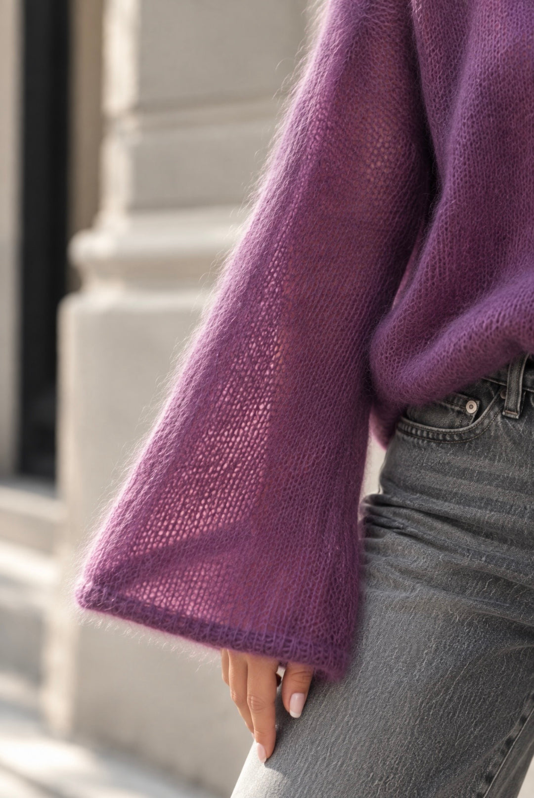NÉVA MOHAIR KNIT – PURPLE