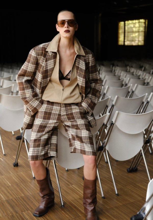 Plaid Power Set – Jacke & Bermuda