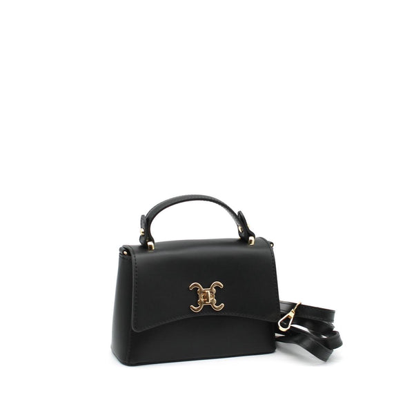 Leather Bag mit Signature-Emblem – Schwarz
