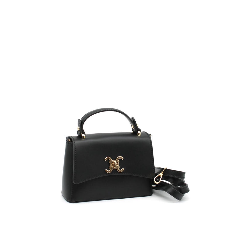 Leather Bag mit Signature-Emblem – Schwarz