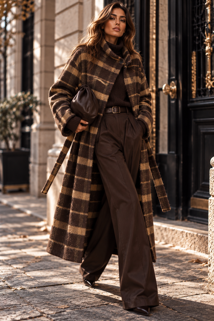 PLAID WOOL COAT