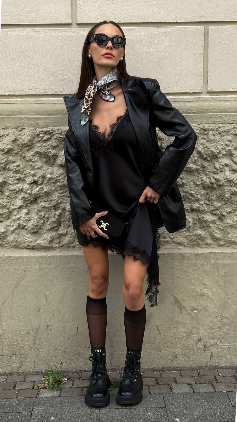 Lace Statement Dress - Black