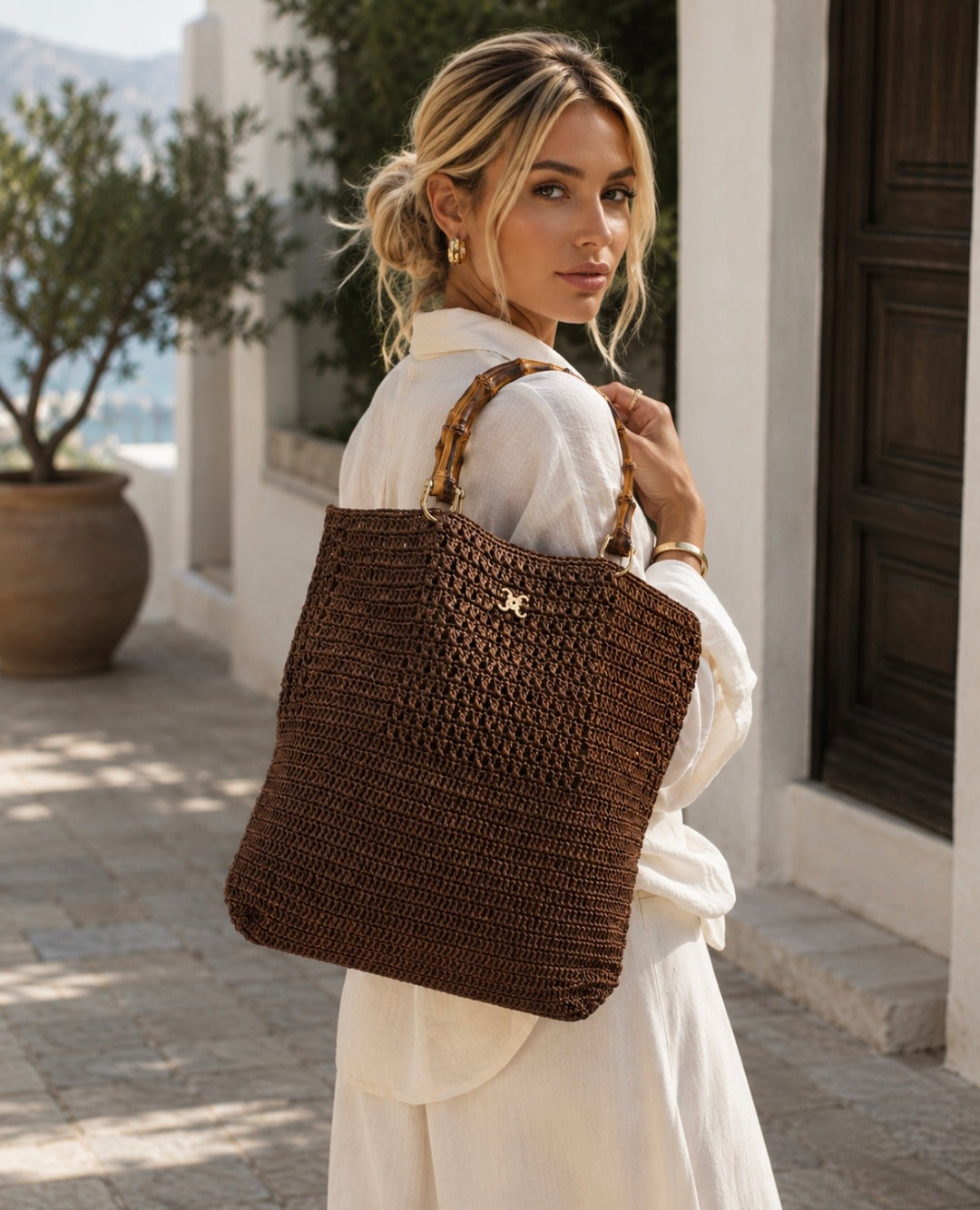 PORTA RAFFIA TOTE – MOCHA