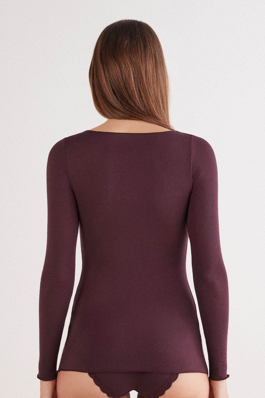 CELESTE CASHMERE SHIRT - BORDEAUX