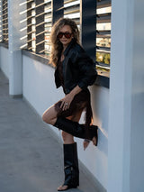 Lace Statement Dress - Chocolate