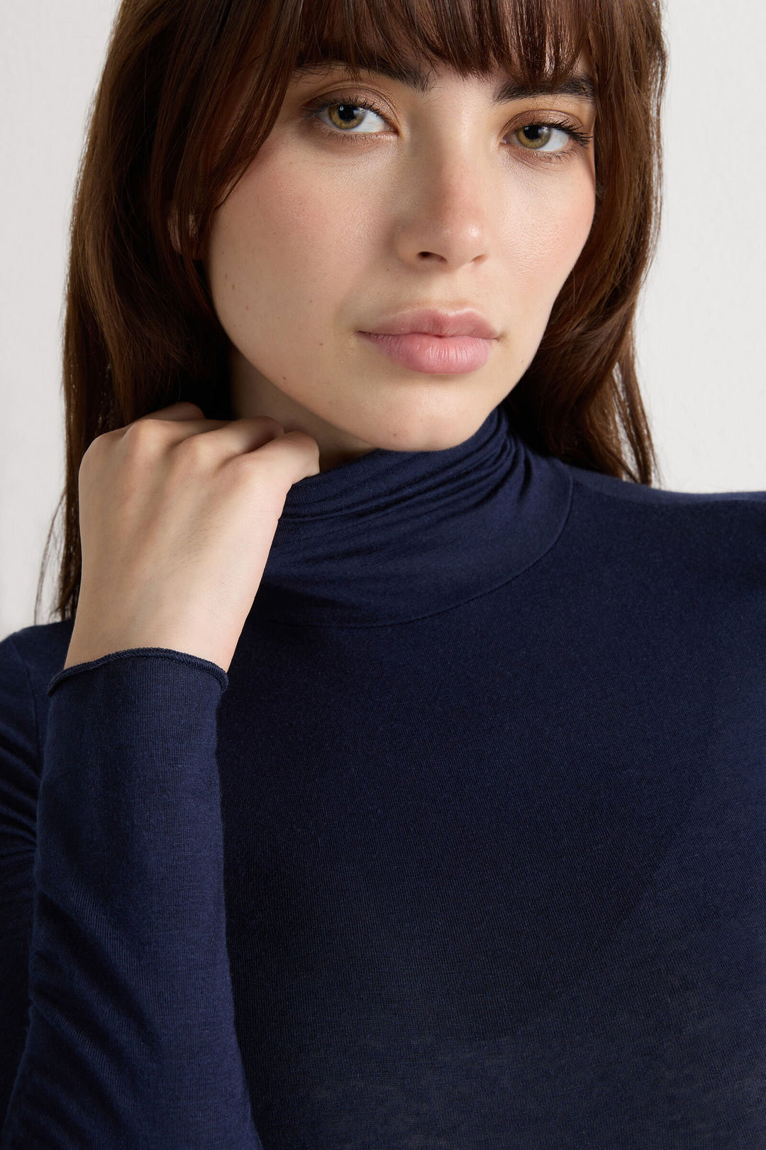 CASHMERE TOUCH ROLLKRAGENPULLOVER - NAVY