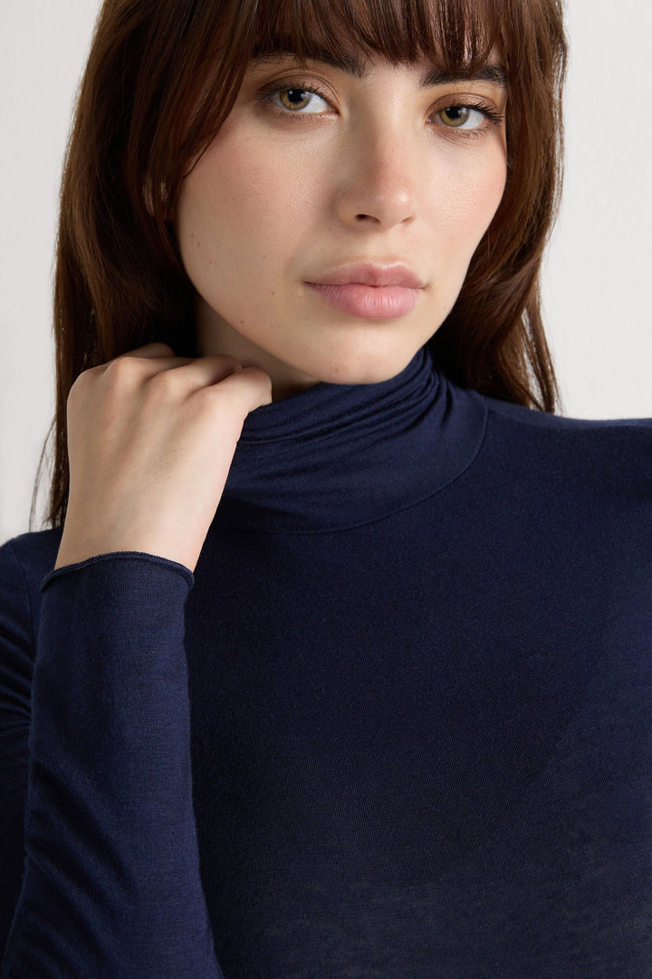 CASHMERE TOUCH ROLLKRAGENPULLOVER - NAVY