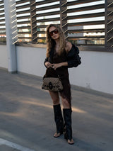 Lace Statement Dress - Chocolate
