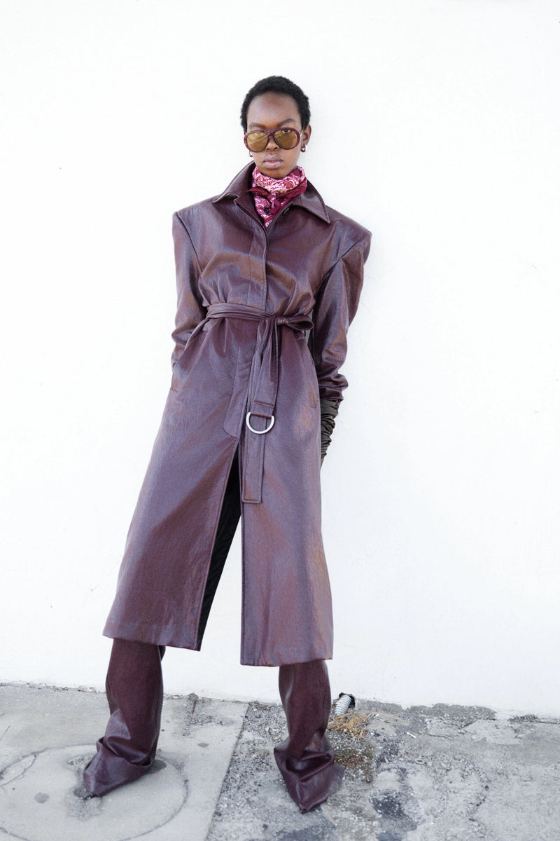High Rise Leather Pants