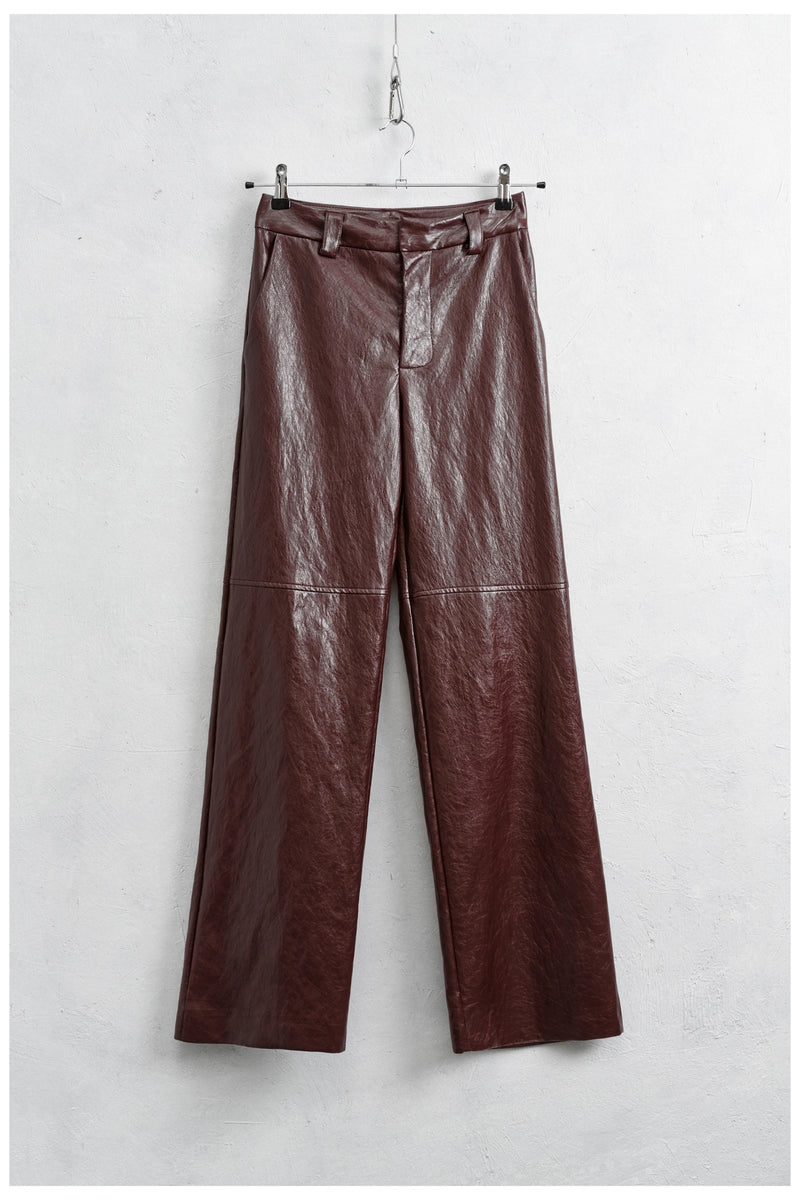High Rise Leather Pants