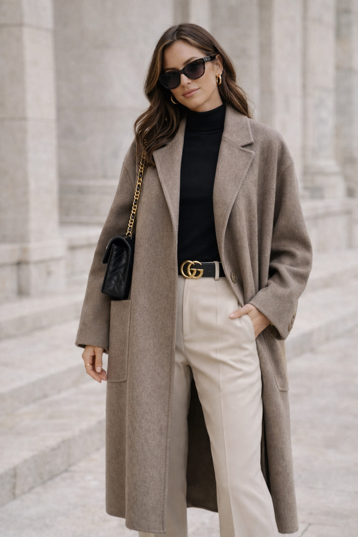CASHMERE MANTEL - TAUPE