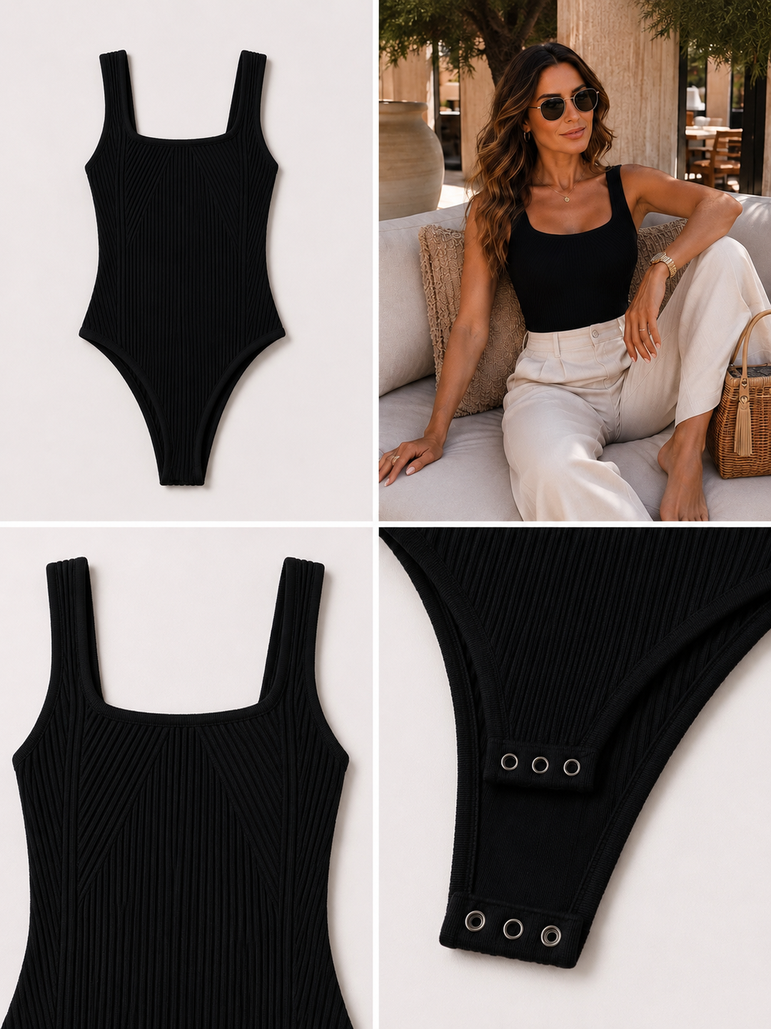 RIB BODY NELA - BLACK